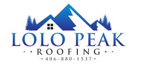 A logo for a roofing company called Lolo Peak Roofing