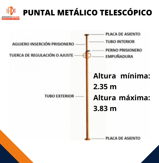 Renta de Puntal Metálico Telescópico
