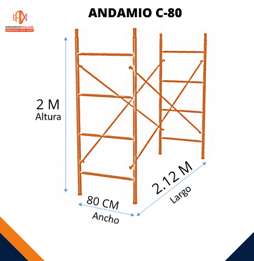 Renta de Andamio de Pasillo 80 cm