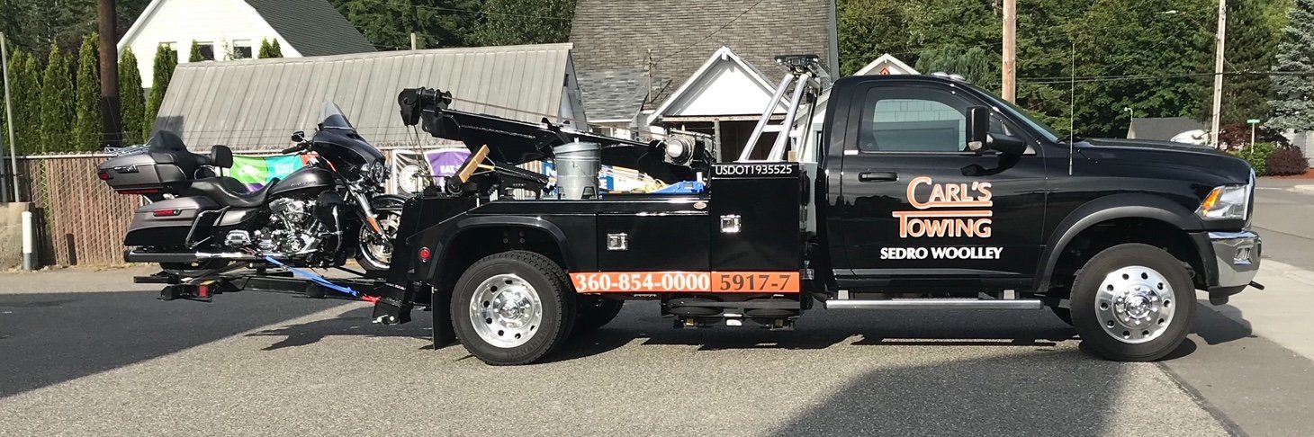 Towing A Motorcycle — Sedro Woolley, WA — Carl's Towing