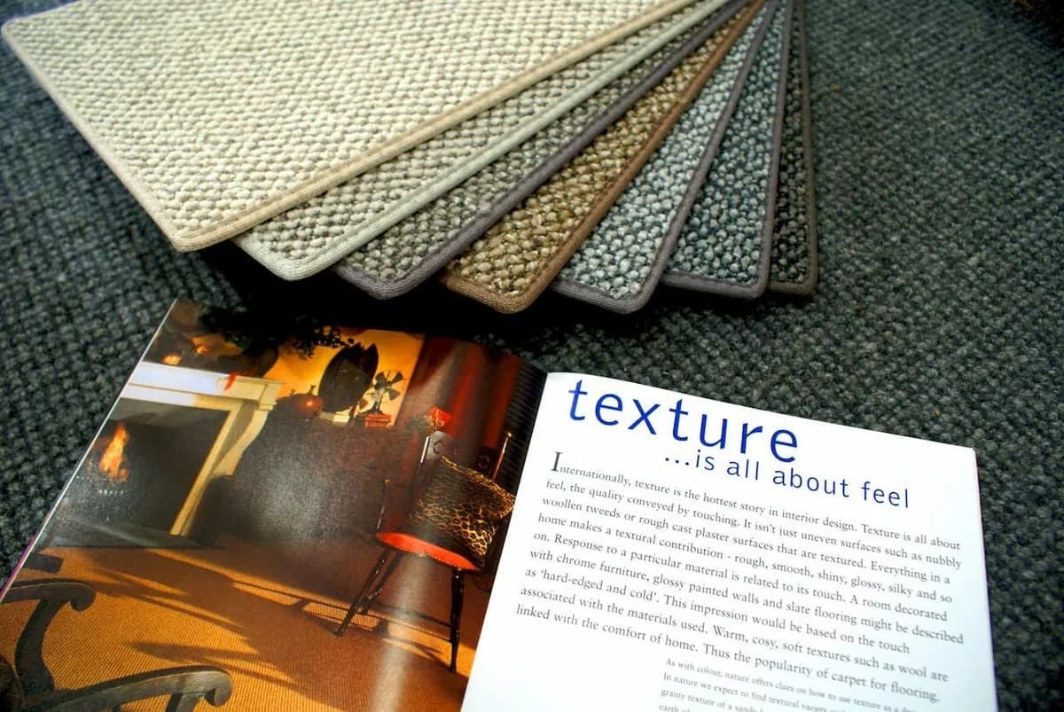 A Book Is Open To A Page That Says Texture — Charmhaven Carpets In Charmhaven, NSW