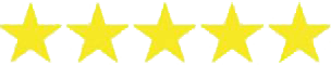 Five yellow stars in a row, indicating a rating of excellent.