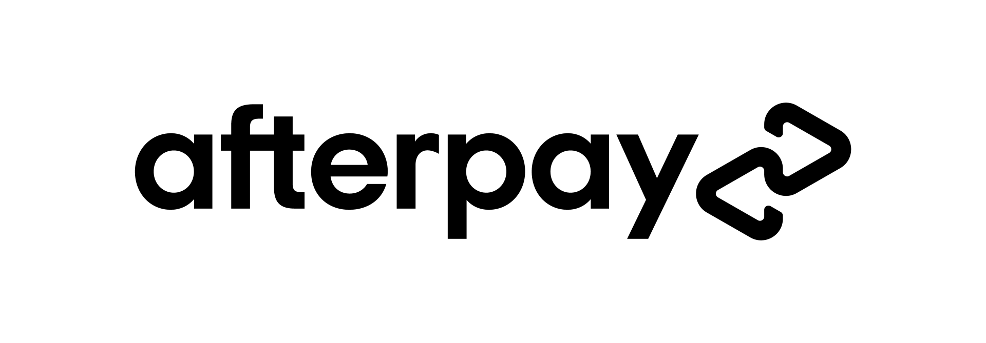 a black and white logo for afterpay on a white background .
