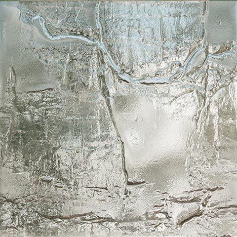 Abstract frosted glass surface with pale gray-white textures and cracked, icy patterns