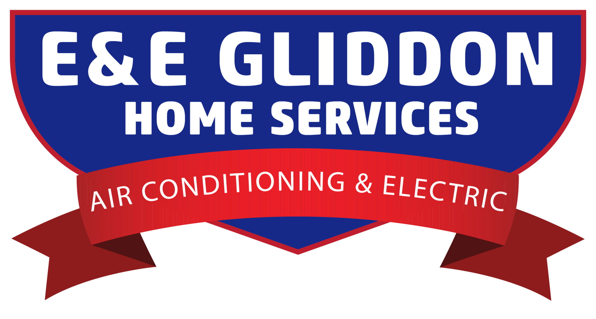 E&E Gliddon Home Services logo with red banner reading “Air Conditioning & Electric”