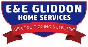 E&E Gliddon Home Services logo with red banner reading “Air Conditioning & Electric”