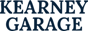 Kearney Garage logo in dark blue text.