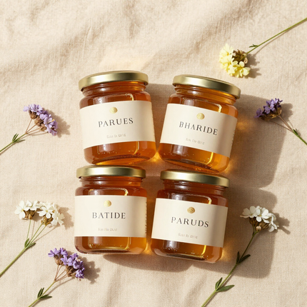 BeeHunt complimentary 4-variety honey sample pack
