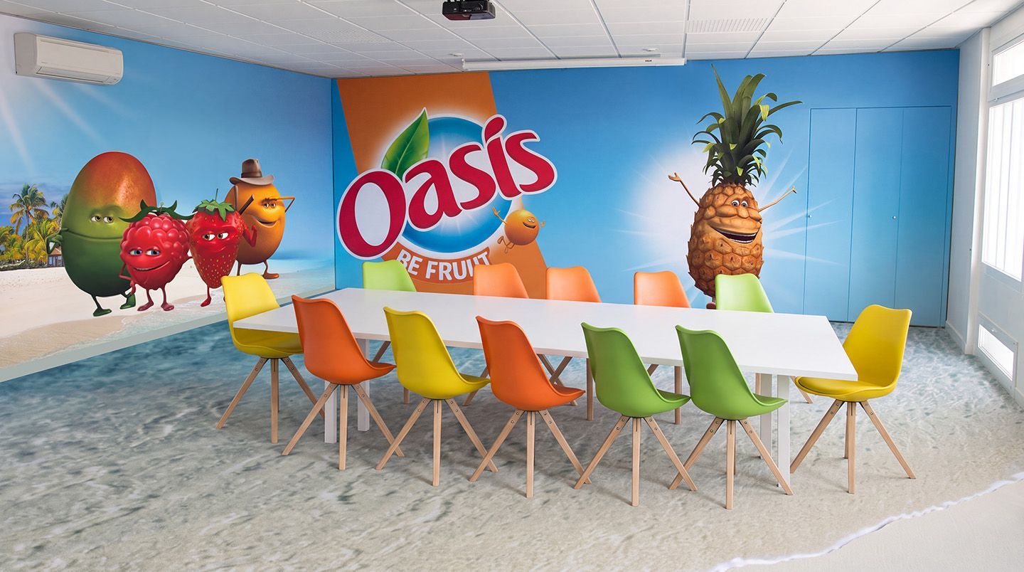 Concept de redesign de la salle de réunion Oasis.