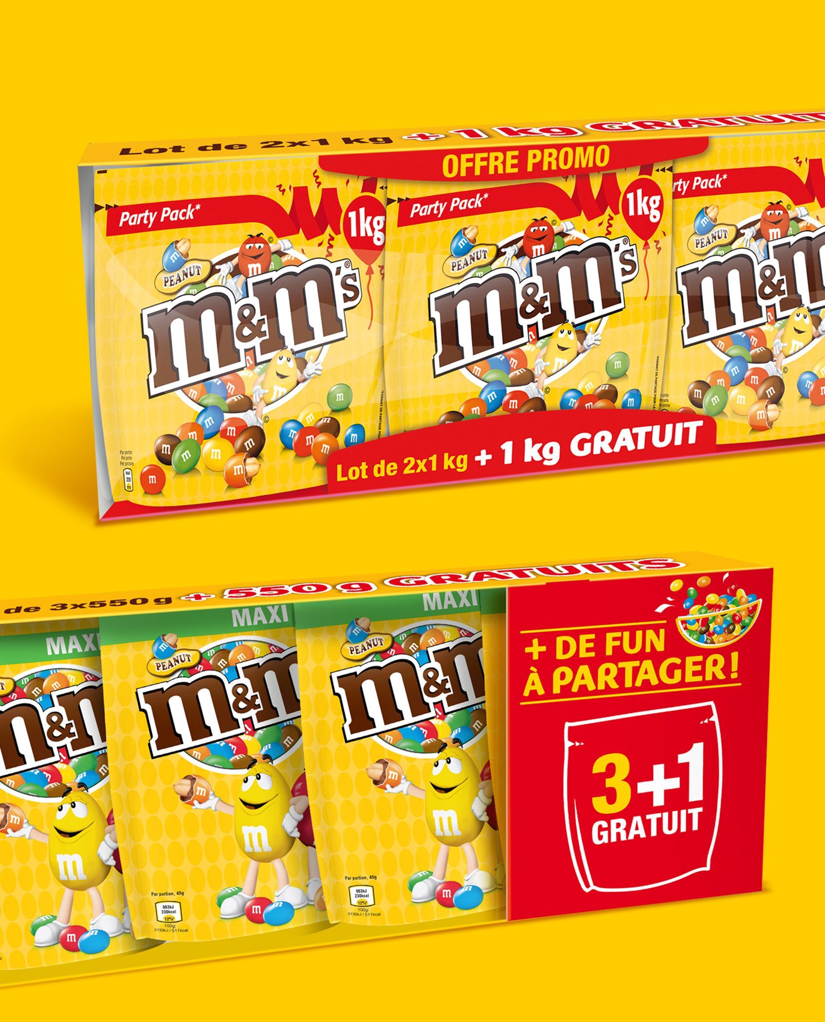 Copacking 3+1 gratuit M&M's