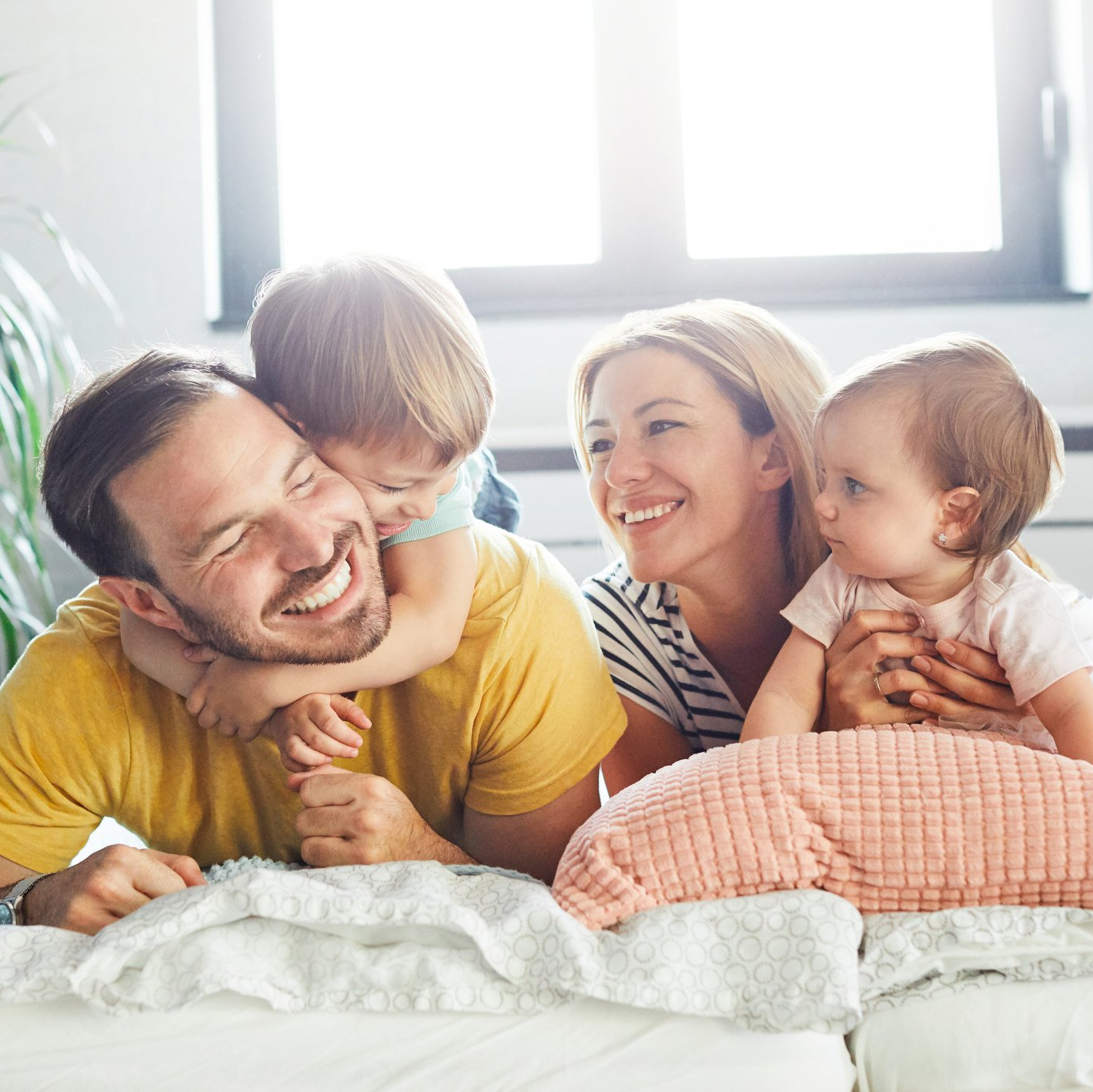 beautiful family at home