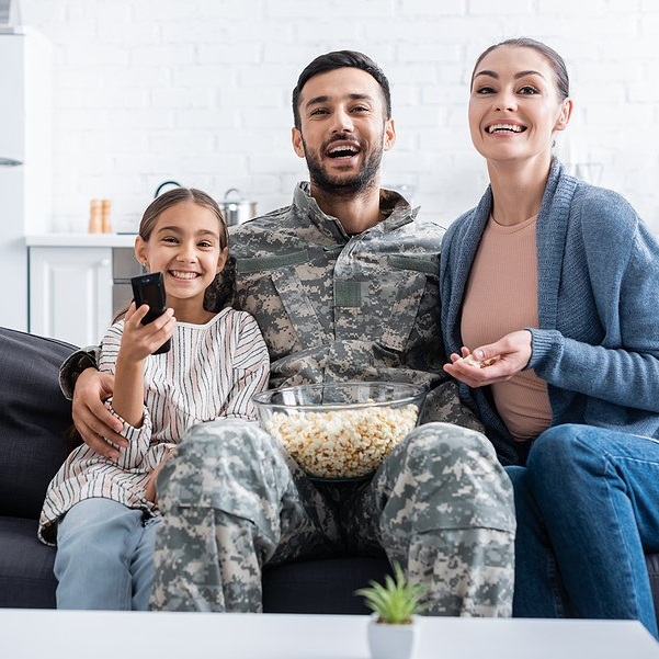 Happy family in their new house
