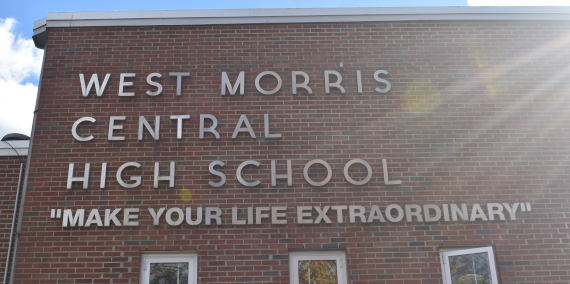 West Morris Central High School exterior sign on building