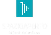Logo turchese con barre astratte bianche sopra la scritta “SPAZIO ARCHITETTO” in caratteri tenui.