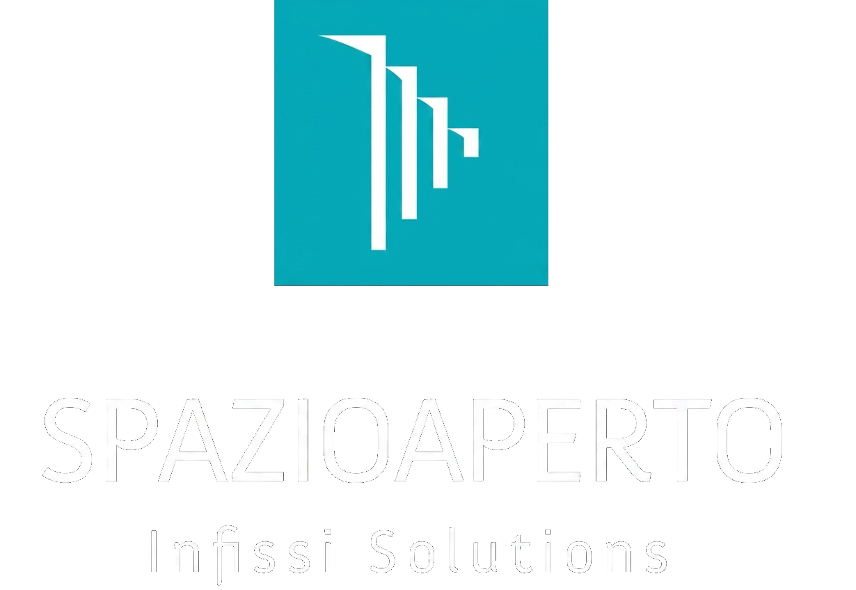 Logo turchese con barre astratte bianche sopra la scritta “SPAZIO ARCHITETTO” in caratteri tenui.