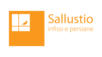 Orange Sallustio logo with window icon and text “Sallustio infissi e persiane”