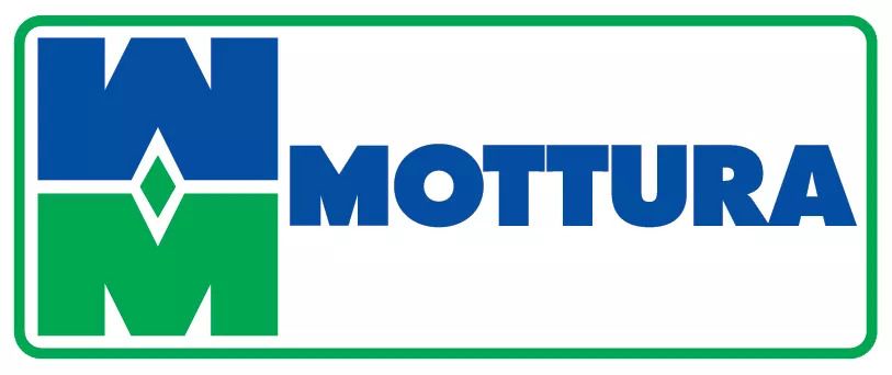 Logo WM Mottura in blu e verde all'interno di un rettangolo bianco arrotondato.