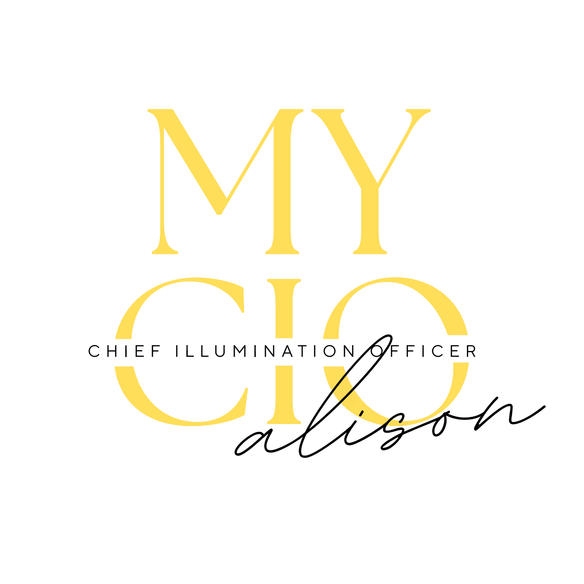 Alison Rank logo with stylized black and orange AR monogram and the tagline “Your Chief Illumination Officer”