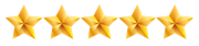 A row of gold stars on a white background.