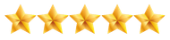 A row of gold stars on a white background.