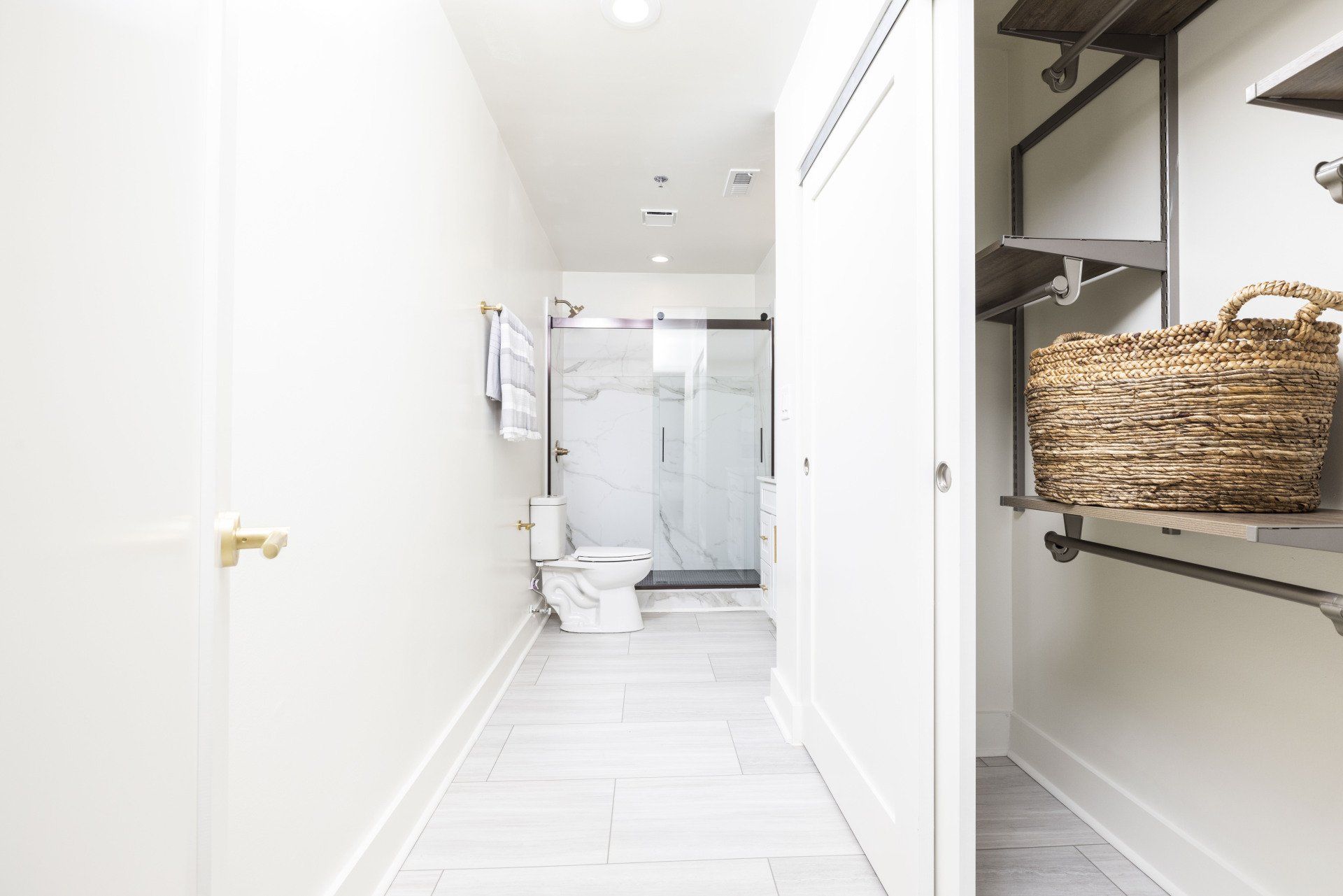 Hallway and closet at Ilion Apartments in Marietta, GA.