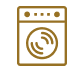 An icon of a washing machine on a white background.