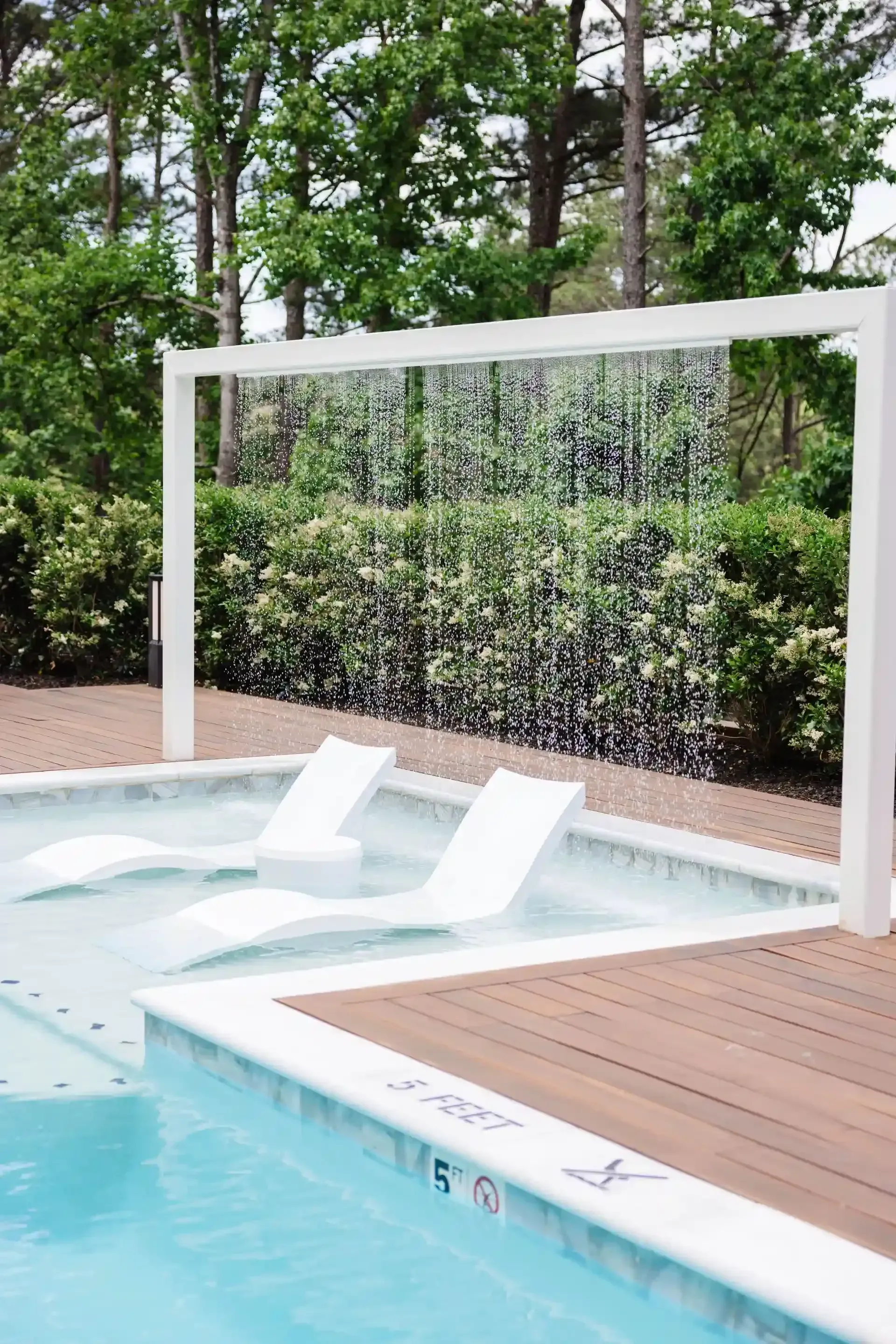 Waterfall Pool Decor at Ilion Apartments Marietta, GA.