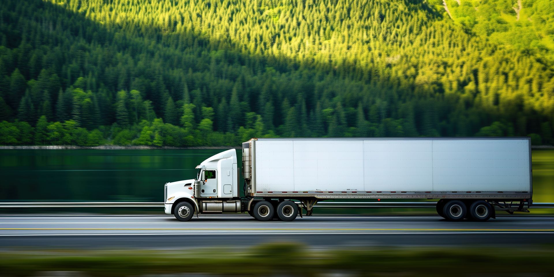 semi truck driving on a highway