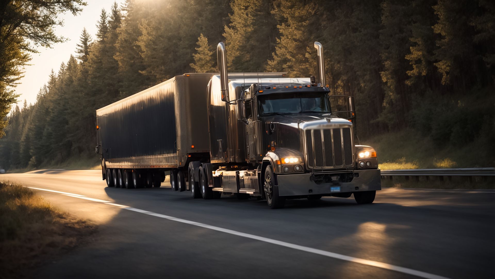 a truck driving on the road