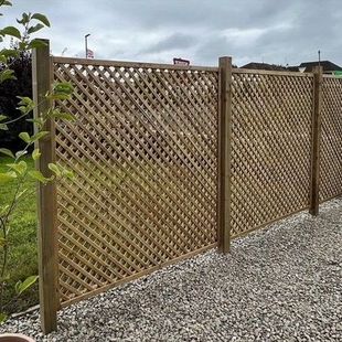 Trellis on a terraced garden