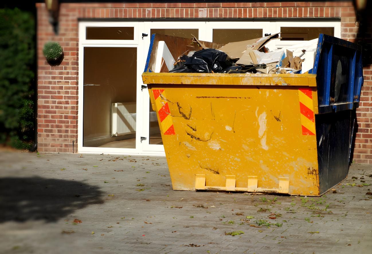Yellow Dumpster is Sitting — Maryborough Recycling in Bauple, QLD