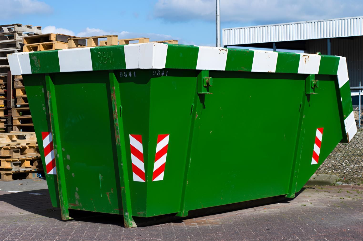 Industrial Green Dumpster — Maryborough Recycling in Mount Perry, QLD