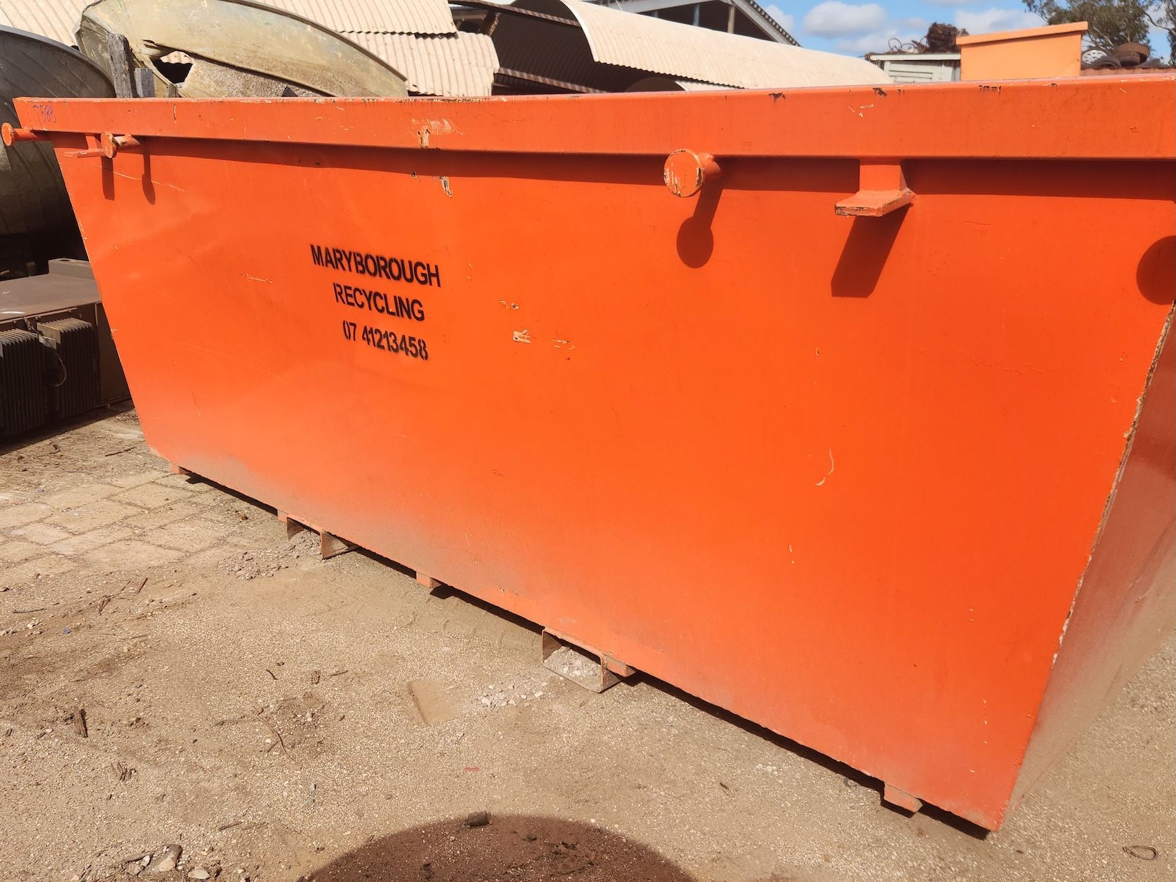 Orange Bin Full Of Renovation Waste — Maryborough Recycling in Maryborough, QLD