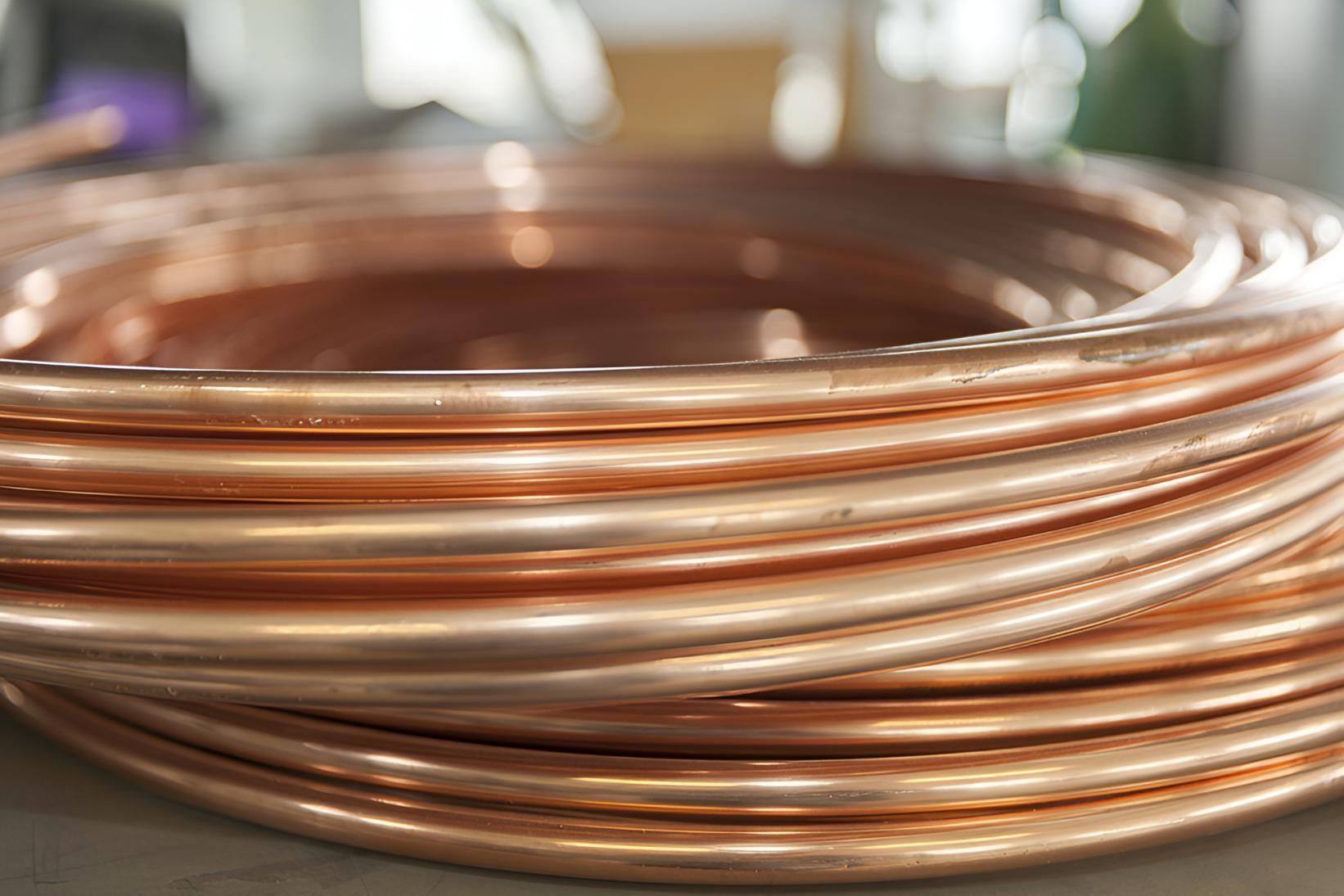 Close Up of a Stack of Copper Pipes on a Table — Maryborough Recycling in Torbanlea, QLD
