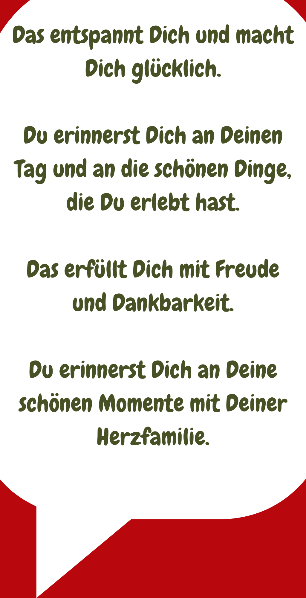 Die Abendroutine gibt Dir Beständigkeit.
Dadurch fühlst Du Dich sicher.
Du nimmst Dir Zeit für Dich selbst.
Du genießt gutes Essen, Wein oder Tee.
