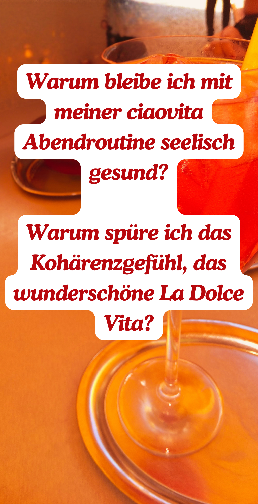 Du fühlst Verbundenheit.
Du genießt den Moment.
Damit entfernst Du Ängste und Depression aus Deinen Gedanken.
