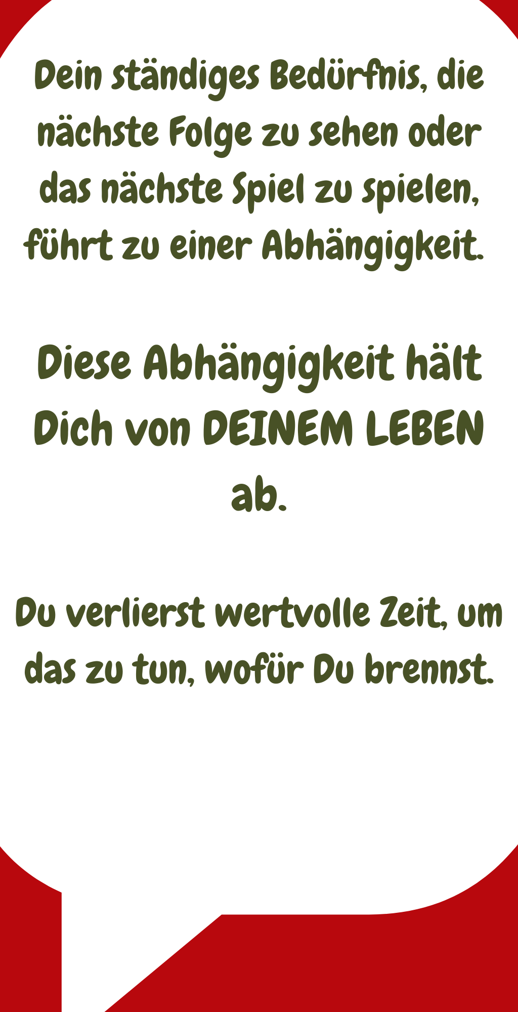 Die ständige Spannung in Serien erhöht Dein Stressniveau, auch wenn Du nicht aktiv darüber nachdenkst.
Du bist in der Daueranspannung.
Dein Körper produziert Stresshormone am laufenden Band.
