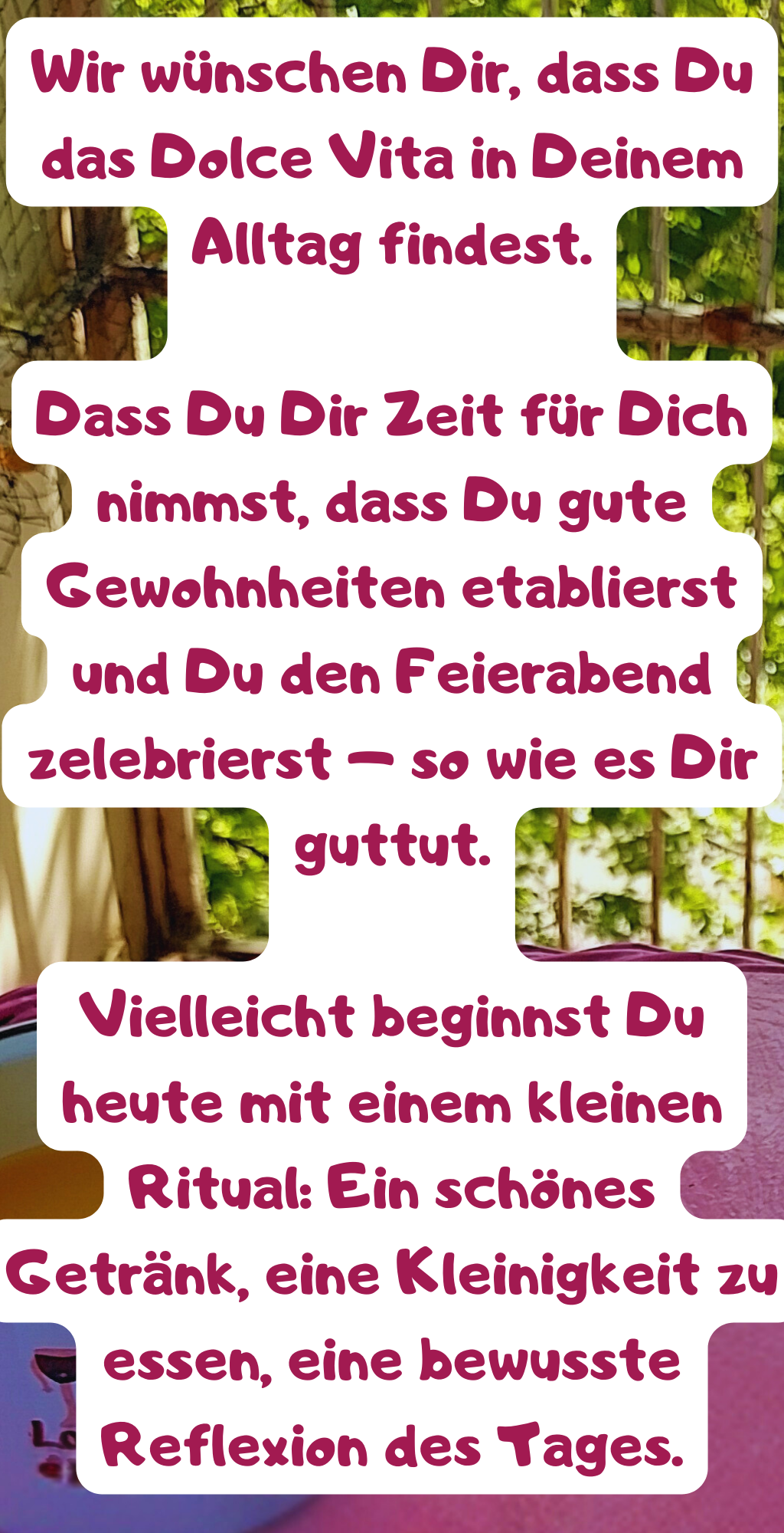 Schlusswort: Dein Leben, Dein Genuss