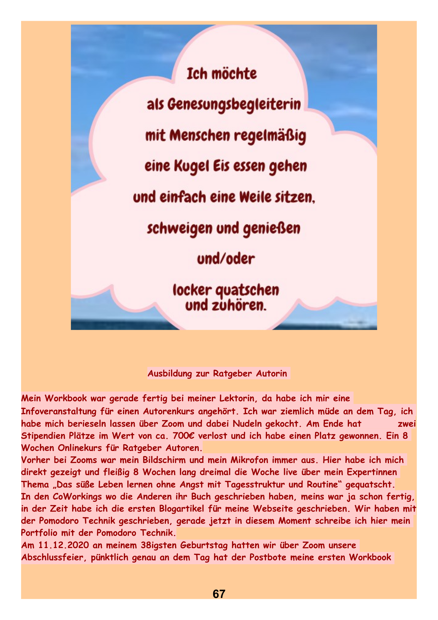 Ausbildung zur Ratgeber Autorin.