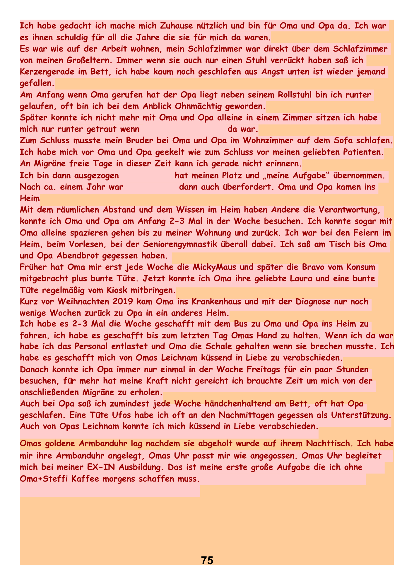 Abschied von Oma und Opa.