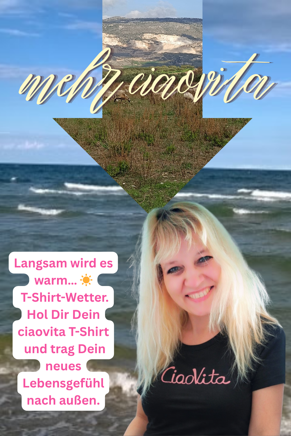 mehr ciaovita
Langsam wird es warm… ☀️
T-Shirt-Wetter.
Hol Dir Dein ciaovita T-Shirt
und trag Dein neues Lebensgefühl nach außen.