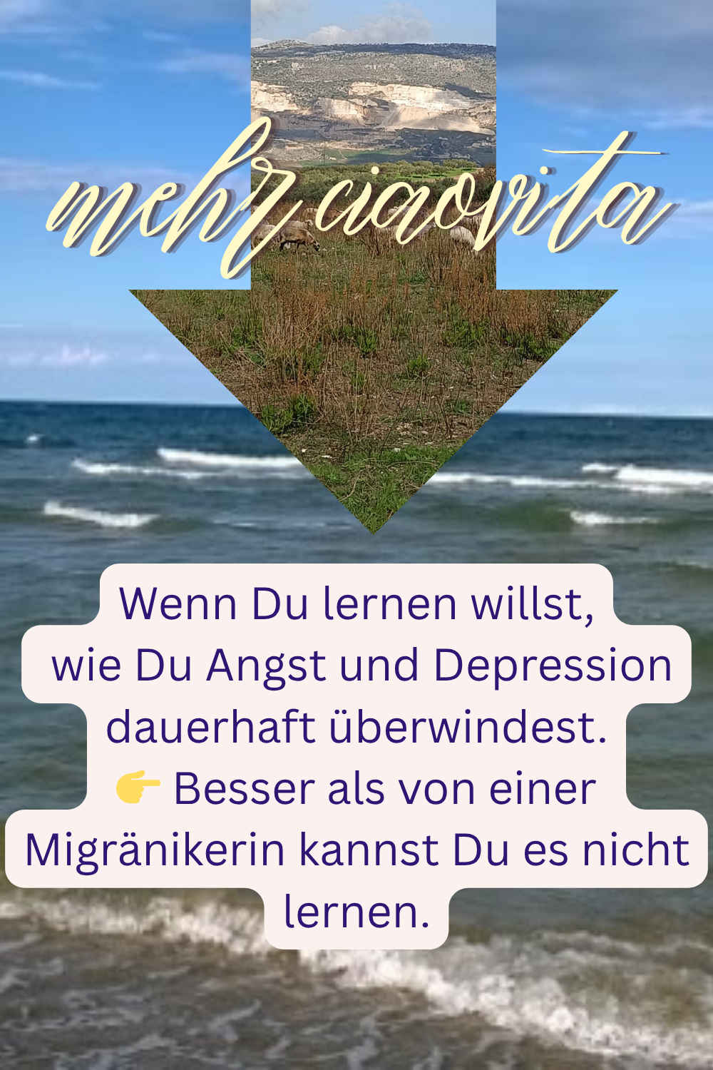 Wenn Du lernen willst,
wie Du Angst und Depression dauerhaft überwindest.
 Besser als von einer Migränikerin kannst Du es nicht lernen.