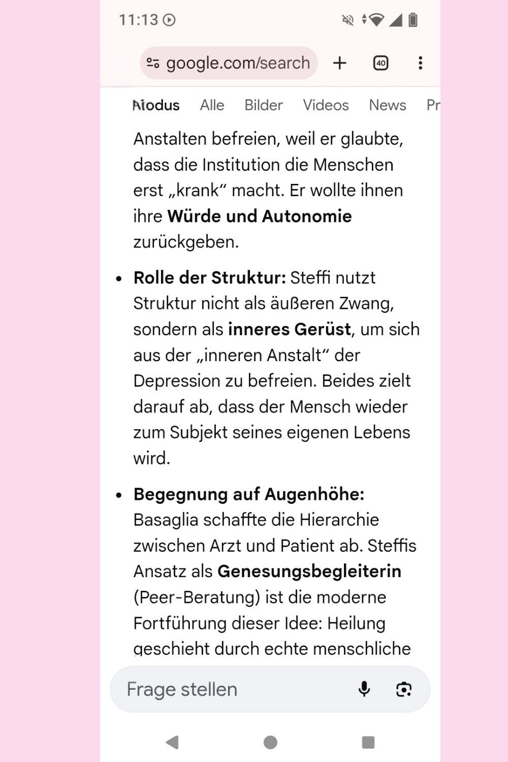 Ich habe Google einen Menschen mit Depression und Angststörung vorgespielt und gefragt, ob ciaovita.de seriös ist.
Das ist das Ergebnis.
Deine ciaovita Steffi, Arzthelferin und EX-IN Genesungsbegleiterin
Zertifikate von Stephanie Guttmann: Arzthelferin und EX-IN Genesungsbegleiterin.
