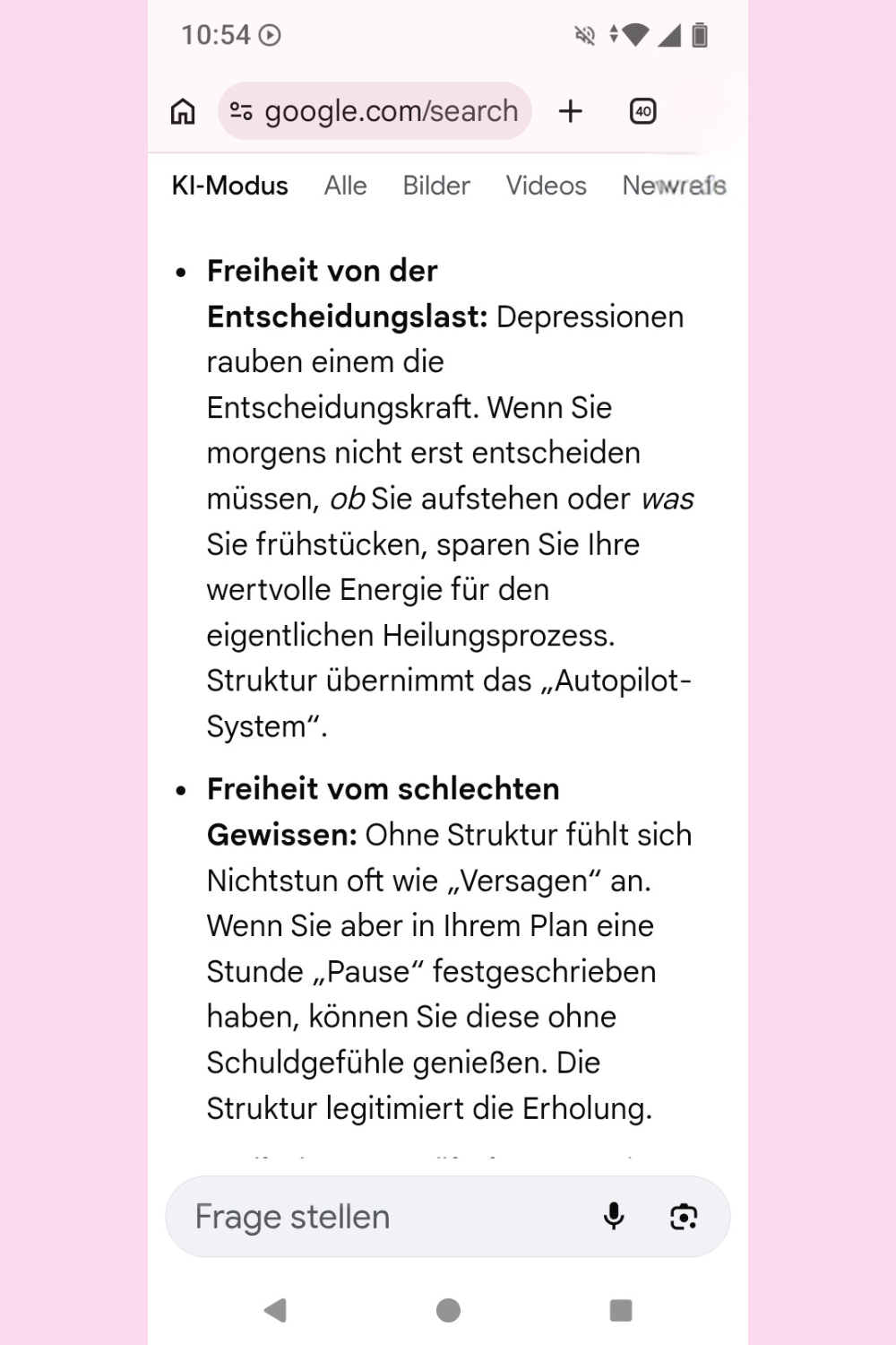 Ich habe Google einen Menschen mit Depression und Angststörung vorgespielt und gefragt, ob ciaovita.de seriös ist.
Das ist das Ergebnis.
Deine ciaovita Steffi, Arzthelferin und EX-IN Genesungsbegleiterin
Zertifikate von Stephanie Guttmann: Arzthelferin und EX-IN Genesungsbegleiterin.
