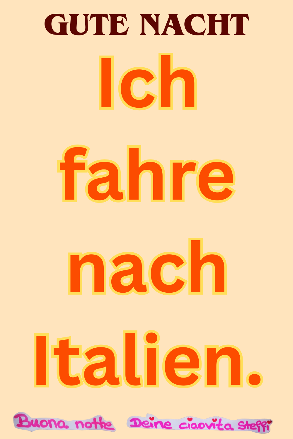 mehr ciaovita
Morgen bist DU dran.
Morgen planst Du Deinen ersten Italienurlaub.
