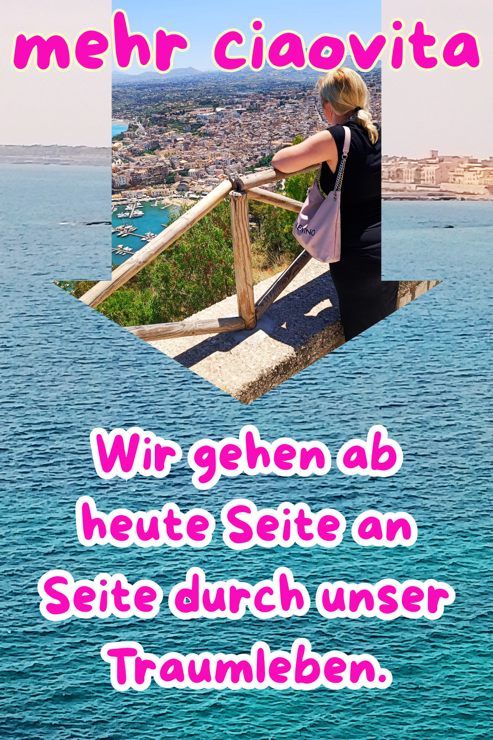 mehr ciaovita:
Wir gehen ab heute Seite an Seite durch unser Traumleben.