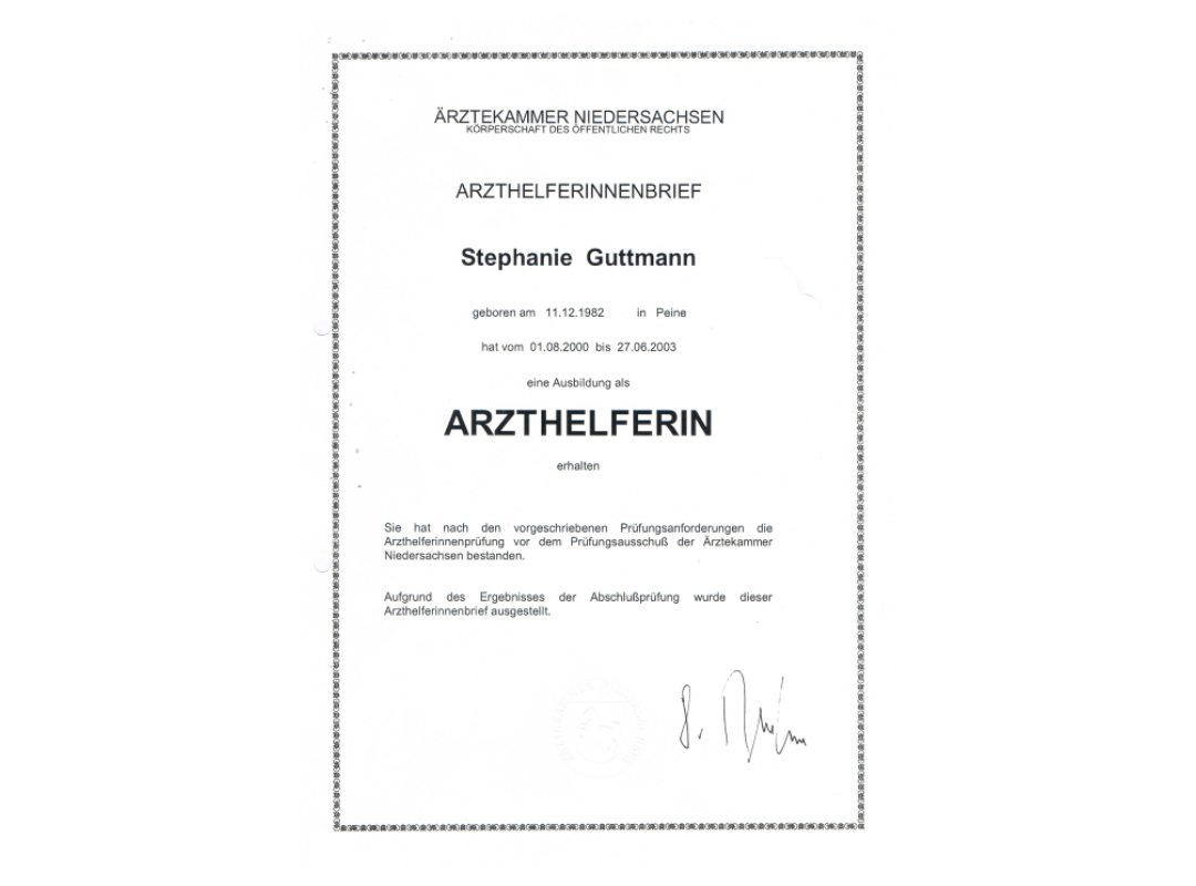 Mein Arzthelferin Brief, Deine ciaovita Steffi.