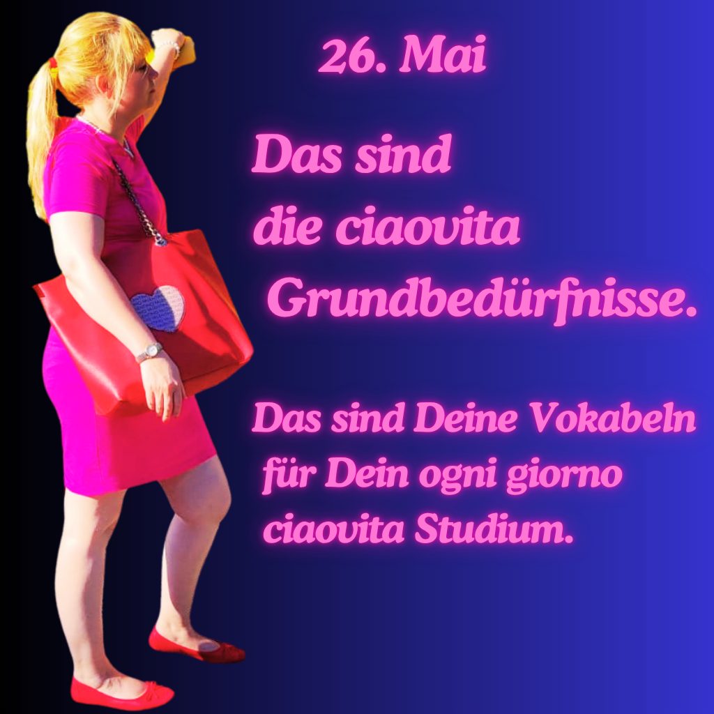
Das sind die ciaovita Grundbedürfnisse.
Das sind Deine Vokabeln für Dein ogni giorno ciaovita.