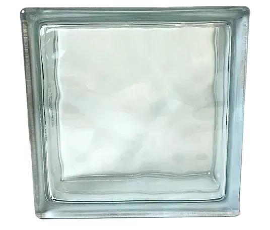 Clear square glass dish with frosted white center, viewed from above