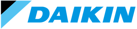 A blue daikin logo on a white background
